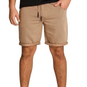 Johnny Bigg Shorts Mens 38 Khaki Sand Drawstring Walk Short Stretch 4 Pocket NWT